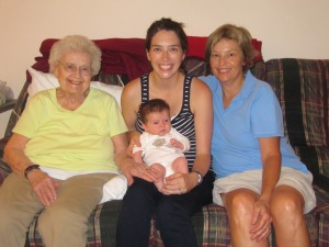Love this one of my Grandma, me, my mom and Noah when he was about 6 weeks old.