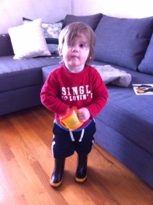 Noah picked out his own outfit on Valentine's Day. He was really into boots for a few days.