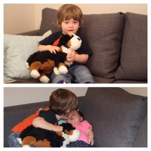 Noah with Jules, the BMD and giving Grace a quick kiss!