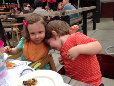 Sometimes when you're eating BBQ, you just need to hug your cousin.