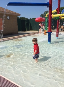 Noah thinks he's the boss  of the Y spray ground.