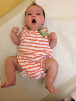 A picture of good health at her two-month check-up.